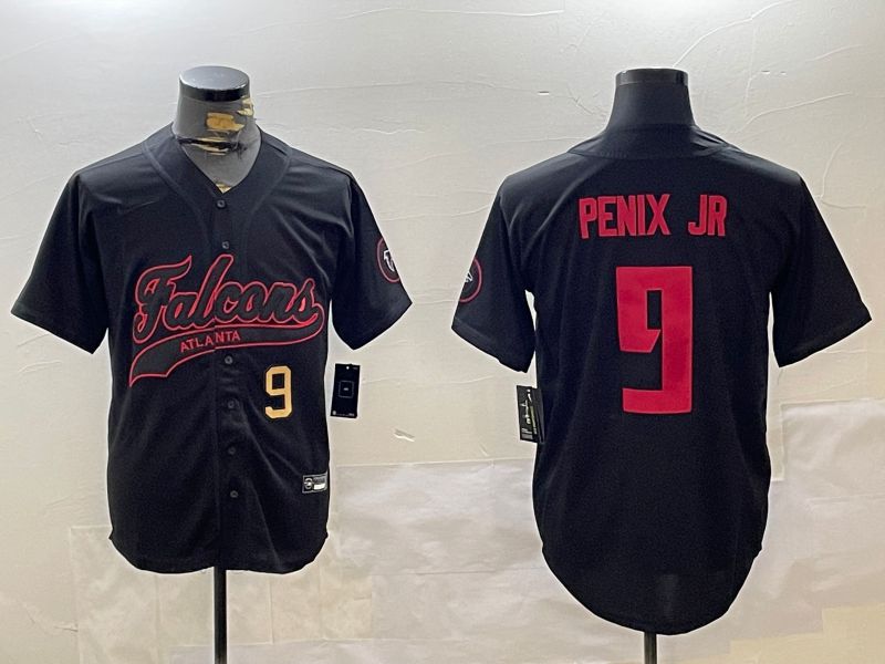 Men Atlanta Falcons #9 Penix jr Black Joint Name 2024 Nike Limited NFL Jersey style 2->atlanta falcons->NFL Jersey